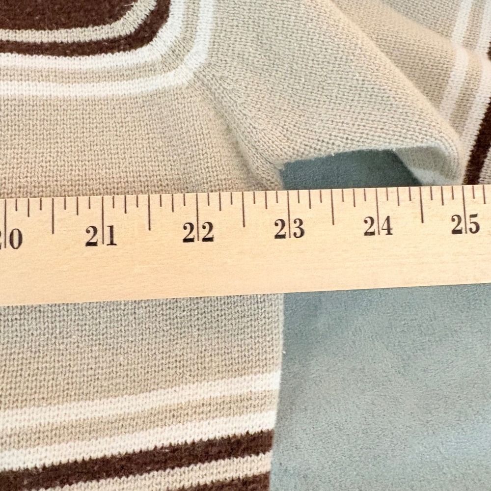 Vintage Mens Brown Striped Knit Sweater Y2K Size Large Preppy Skater Kurt Cobain - Picture 7 of 9